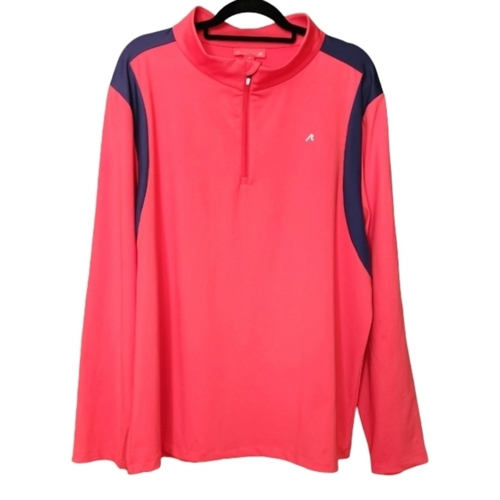 Redvanly XL Red Quarter Zip Golf Performance Pullover Stretch